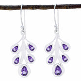 Victoria Purple Dangle Earrings - Stylish Gemstone Jewelry Amethyst Purple Dangle